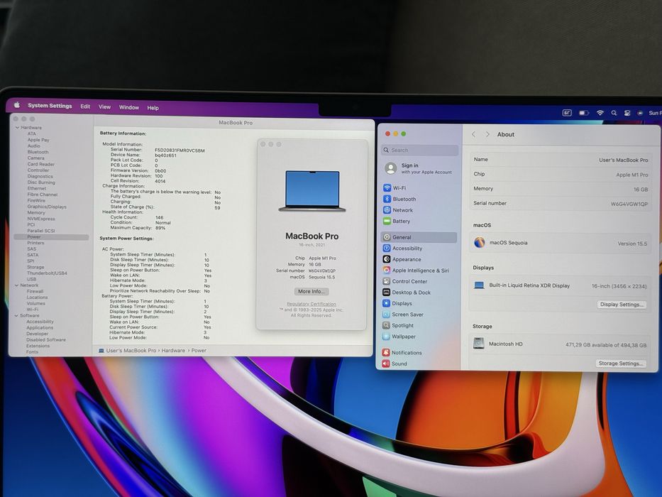 Като Нов 16.2’Macbook Pro 16’ 2021 M1 Pro/16GB Ram/512GB SSD