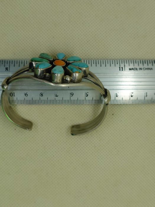 Brățară argint turcoaz Navajo „HS Sterling” – SUA 1980