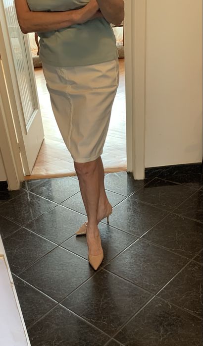 Fusta alba din denim / whitejeans