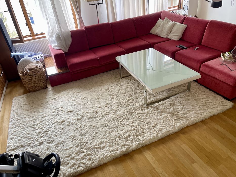 Covor Mobexpert pufos / fluffy alb 200x300 cm – gros