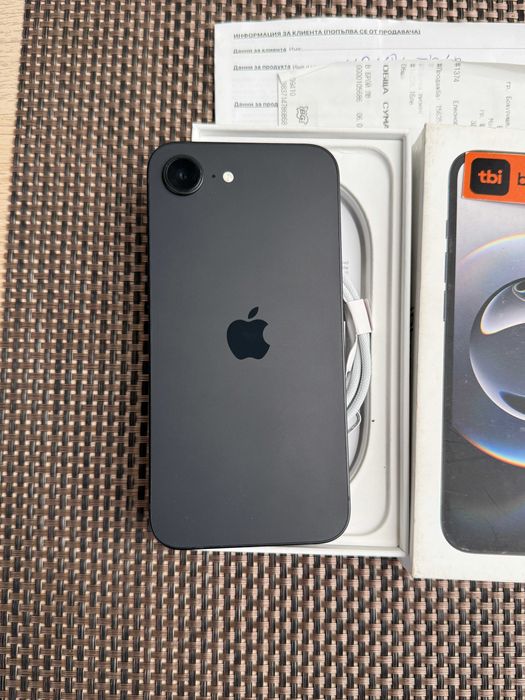 НОВ! 24м Гар. iPhone 16Е Лизинг от 16Е/мес black 128 gb черен 100% бат