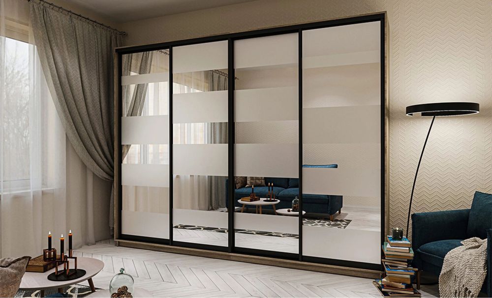 Dulap dressing cu oglindă sablată 310x240x60 cm, NOU, neasamblat
