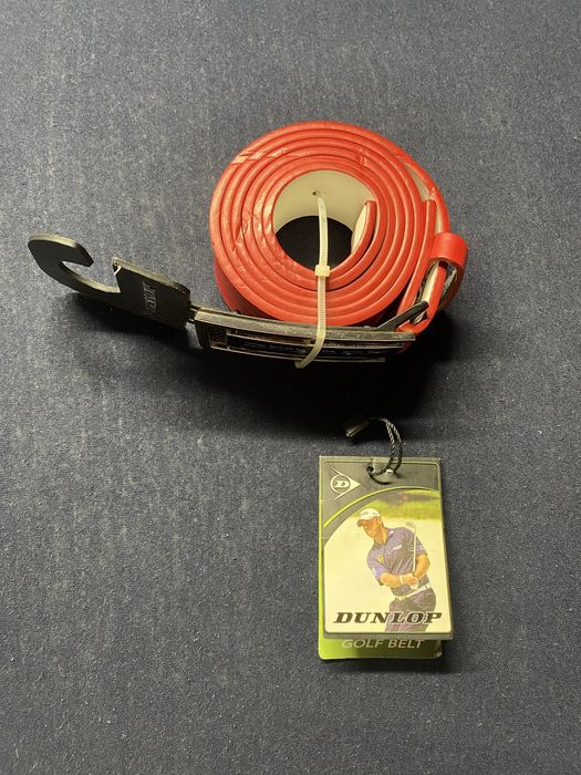 Curea Dunlop din piele, barbătească roșie