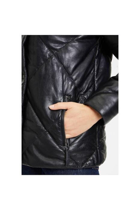 Geaca de Iarna din Piele Dama Gipsy Neagra GWEditha