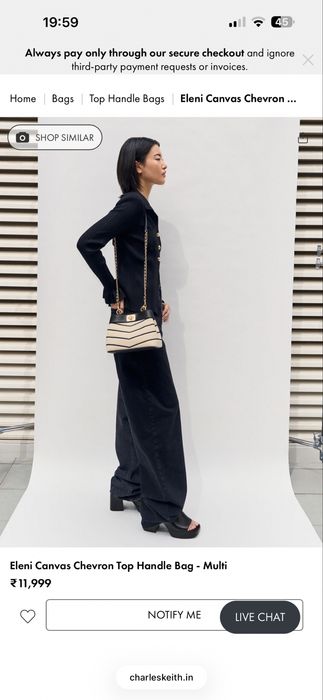 Сумка Charles & Keith Eleni Canvas Chevron