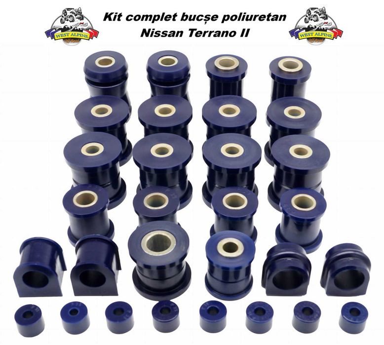 Kit complet bucse poliuretan Nissan Terrano 2 + Panhard/Bara stabiliza