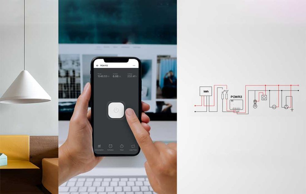 Sonoff Releu inteligent wireless de mare putere SONOFF POWR3