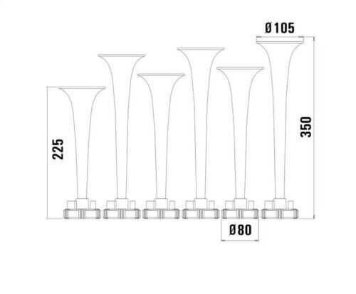 24V 130dB музикална с 22 мелодии въздушна тромба с 6 тръби BASURI 4.0