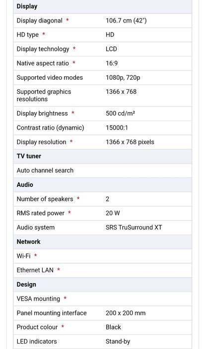Телевизор LG 42" 42lg3000
