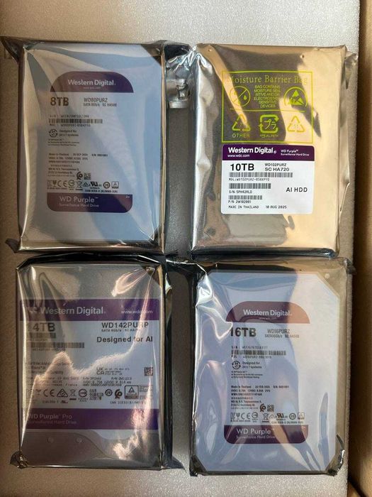Жесткий диски в наличие.16TB 14TB 10TB 8TB WD Purple