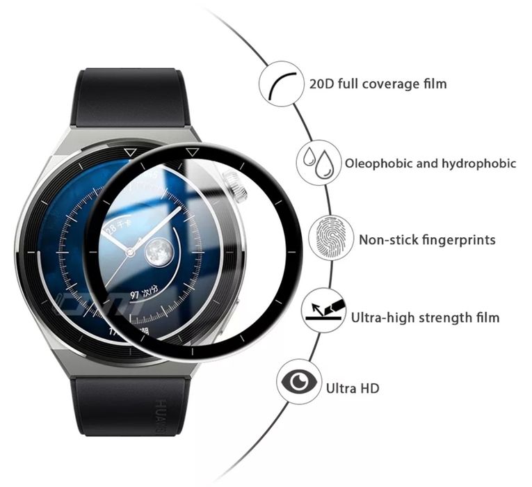 5D Протектор за Дисплей за Часовник Huawei Watch GT3 Pro 46mm 46мм 43m