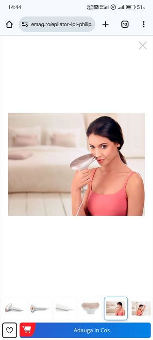 Epilator IPL Philips Lumea SC1997/00, 250.000 impulsuri, senzor piele,