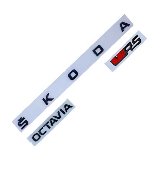 Set embleme SKODA OCTAVIA RS 4x4 emblema stema sigla scris inscriptii