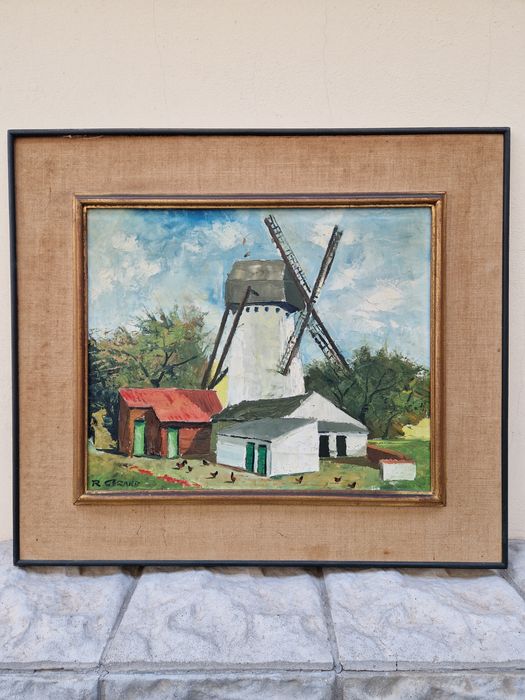 Красива антикварна холандска авторска картина масло върху платно