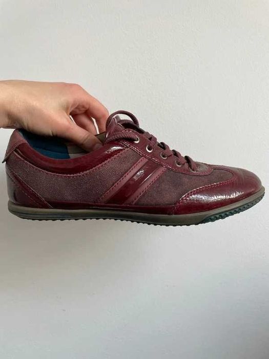 Sneakers Ecco din piele naturală burgundy | 39
