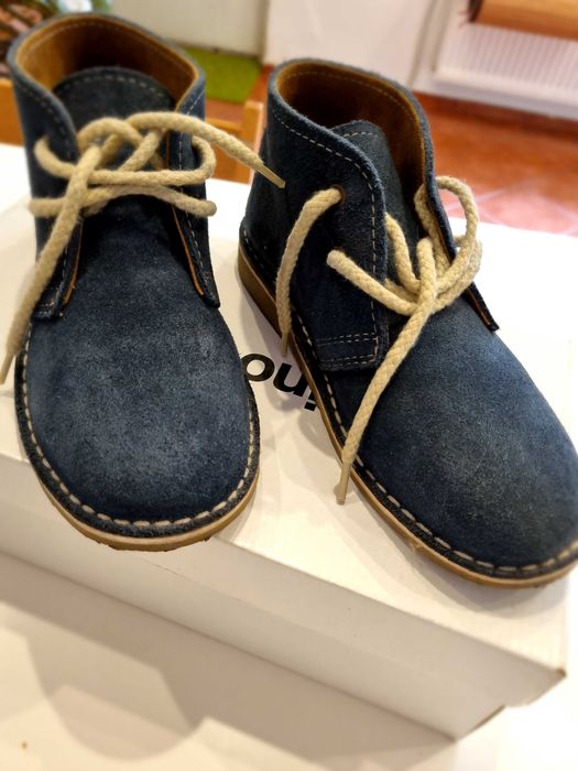 GHETE AVARCA din piele intoarsa naturala - Albastre - marimea 36