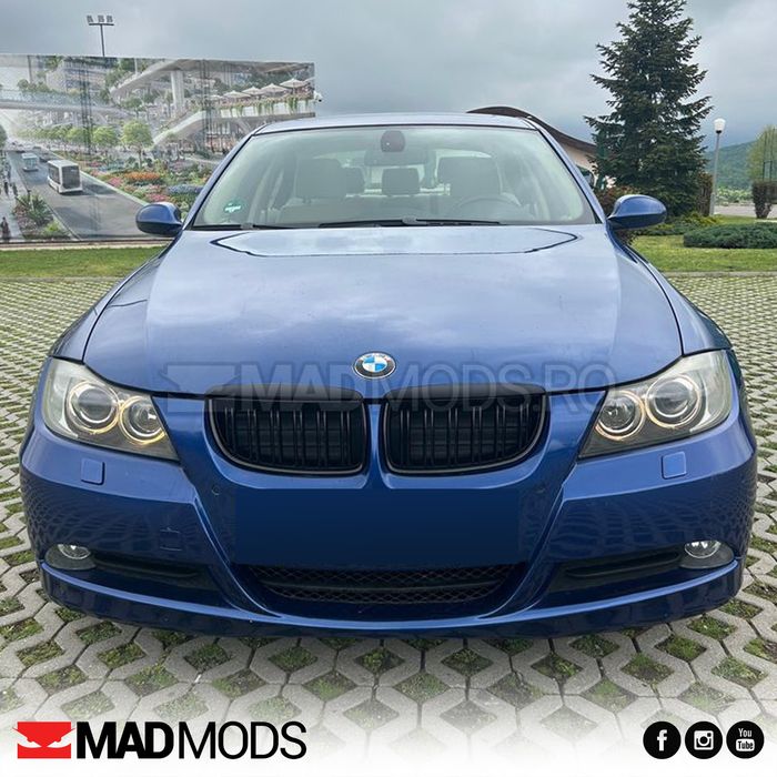 Grile duble M BMW Seria 3 E90 E91 Pre-LCI NFL 2005-2009 Negru Lucios