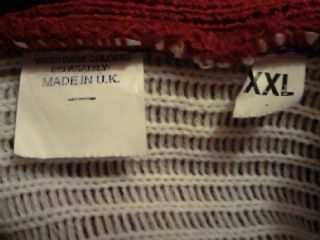 Pulovar rosu UK cu pinguin XXL