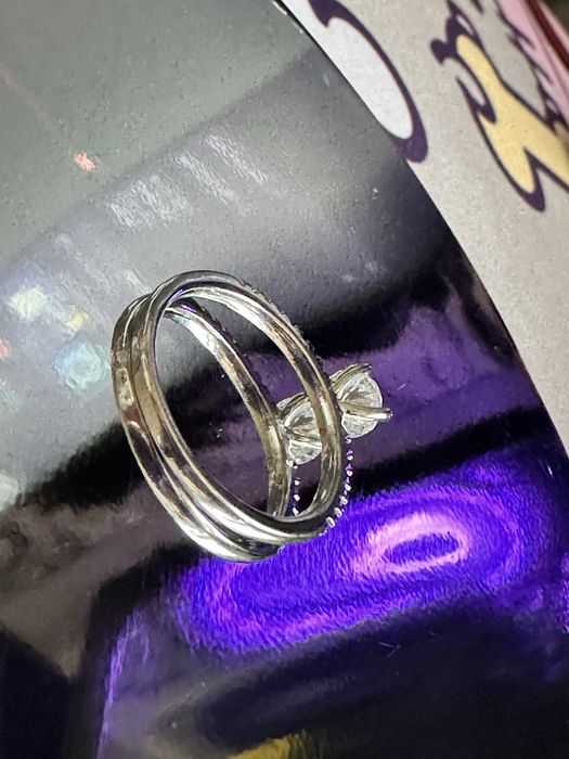 Пръстен от кубичен цирконий и неръждаема стомана