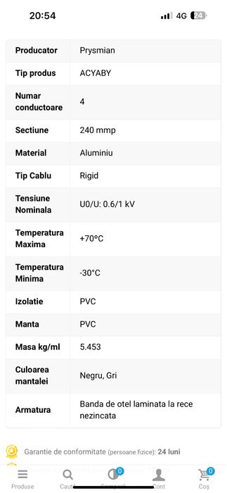 Cablu ACYABY 3X240+120