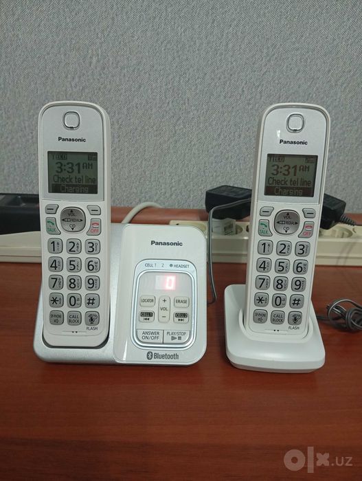 2в1.Радиотелефон PANASONIC две трубки на один телефонный номер.