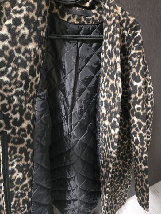 Palton midi animal print