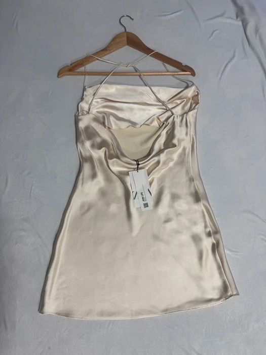 Rochie mini satinata slip dress cu spatele gol Zara mărimea S