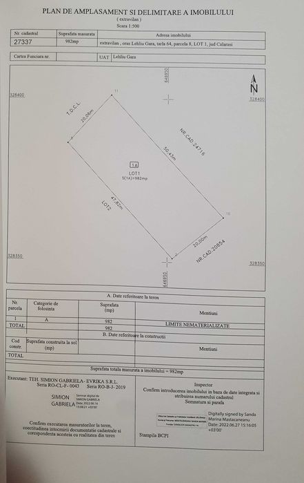 LOT CASA   teren INTRAVILAN Lehliu Gara