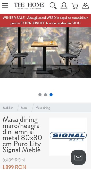 Masa HORECA STEJAR SI METAL MASIV exterior/interior terasa, evenimente