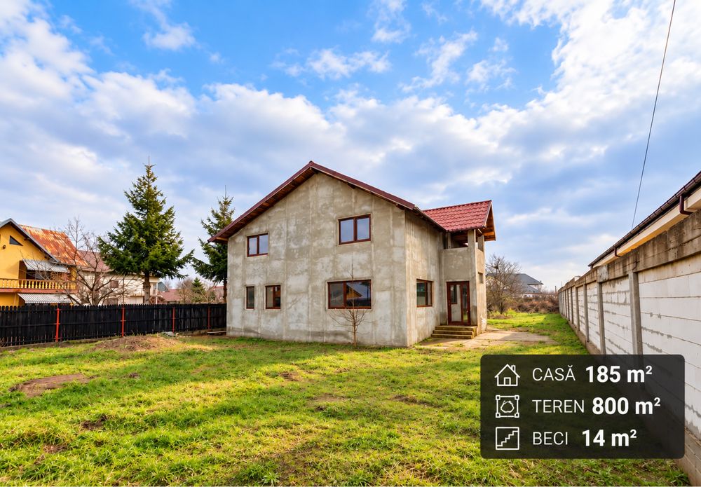 Casă P+1 Pitesti Mărăcineni – 185 mp, teren 800 mp, terasă 36 mp, la 5 min de Mall Vivo