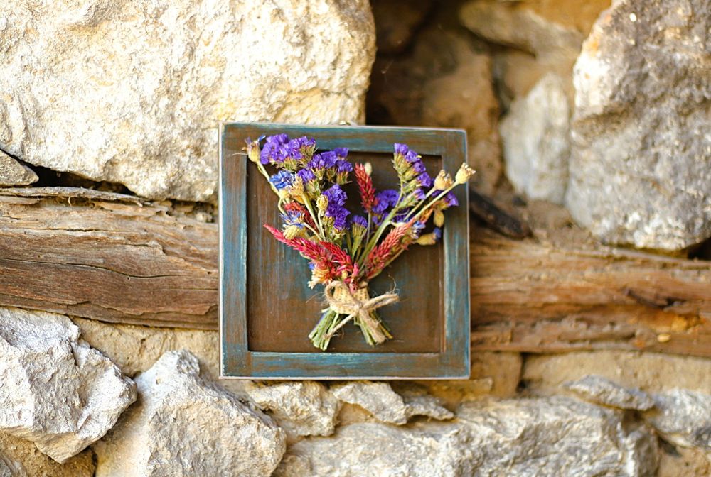 Венец, пано, букет от сухи цветя. Сушени цветя за проекти