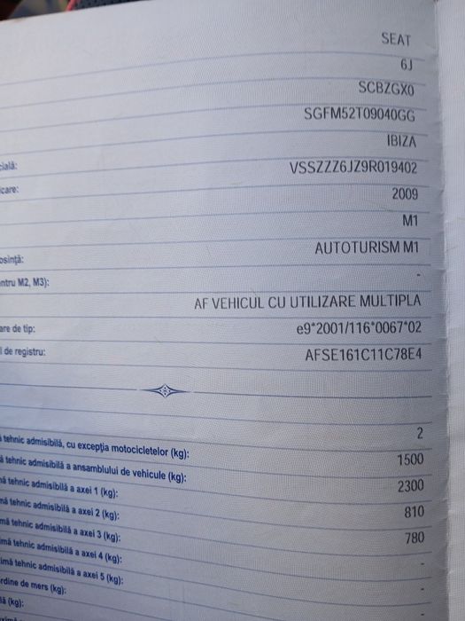 Seat IBIZA 1200cm ,2009  ,70cp  , euro 4. Benzina