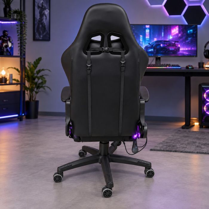 Геймърски стол с RGB LED осветление и дистанционно