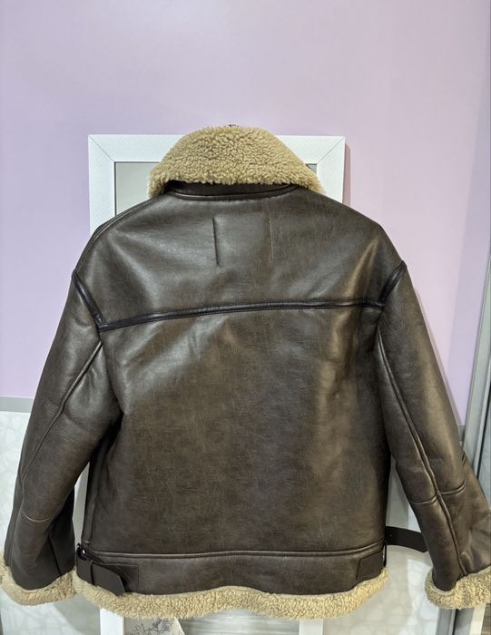 Бершка Ново зимно двулицево яке от изкуствена кожа