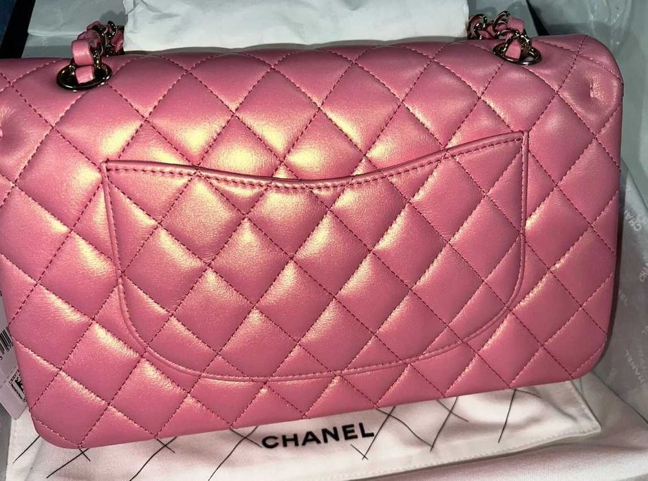 Geantă Chanel din Piele Roz Sidefat / Lucios