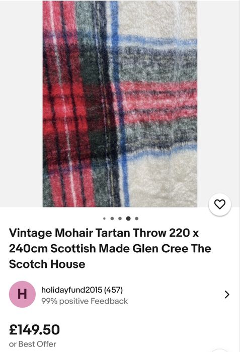 Покривка/одеало VINTAGE GLEN CREE 100% MOHAIR. Размер 90х110