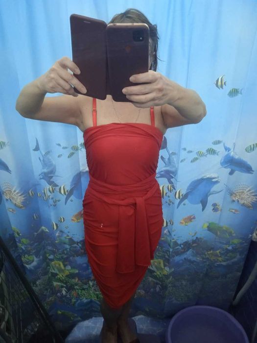 Красное платье трансформер 42-46