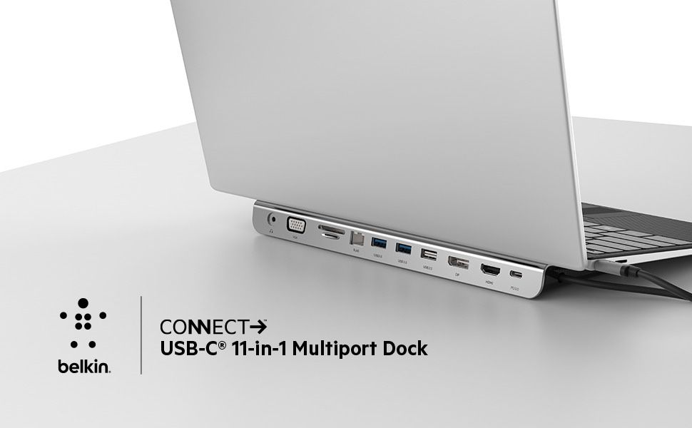 Док станция Belkin - USB-C 11-in-1 Multiport Dock - Gray