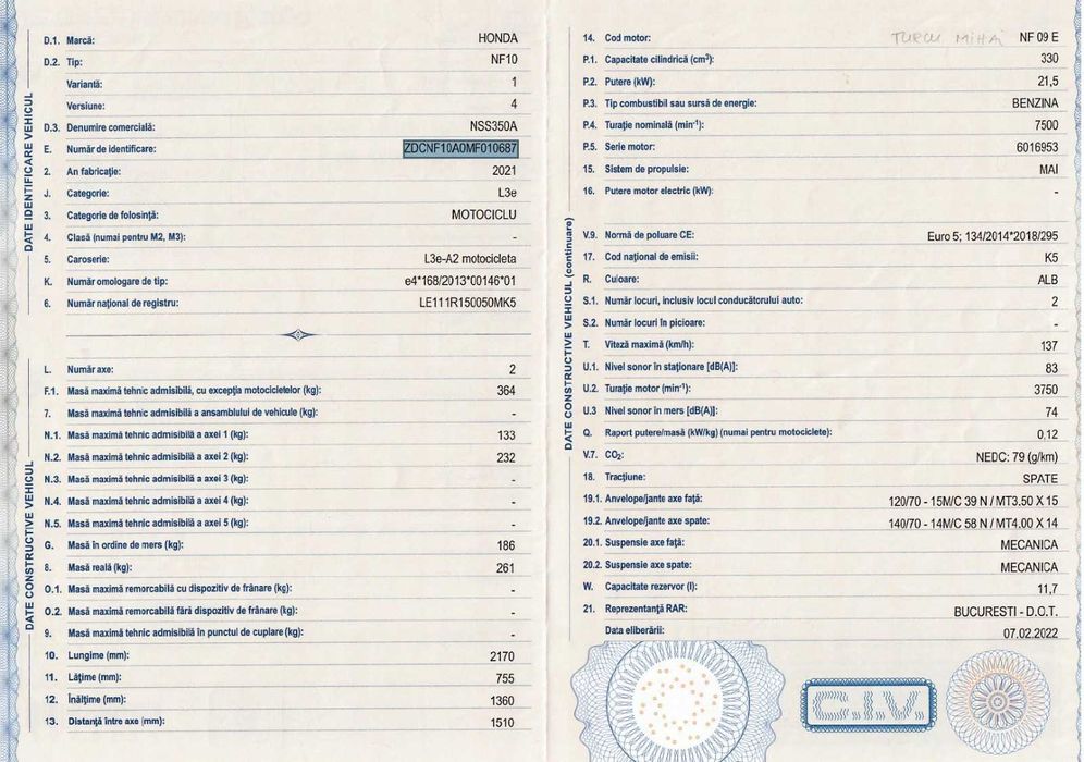 Maxi scuter Honda Forza 350