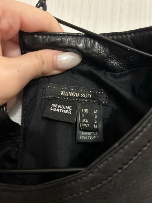 Сукман/рокля от истинска кожа Mango