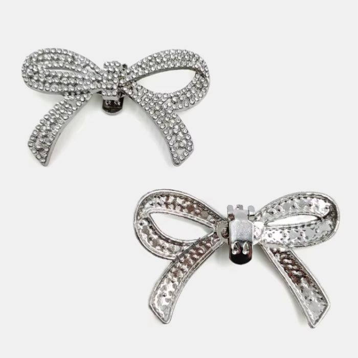 Set 2x accesorii pantofi Skylaze, brosa cristale, clips, 6x4.5 cm