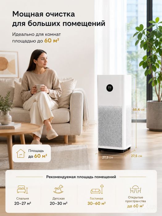 Очиститель воздуха Xiaomi Air Purifier 4 Pro, 60 м², оригинал(CN)