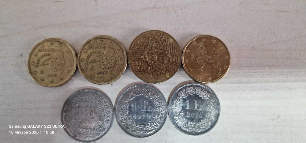 Евро монети франкове 1 марка