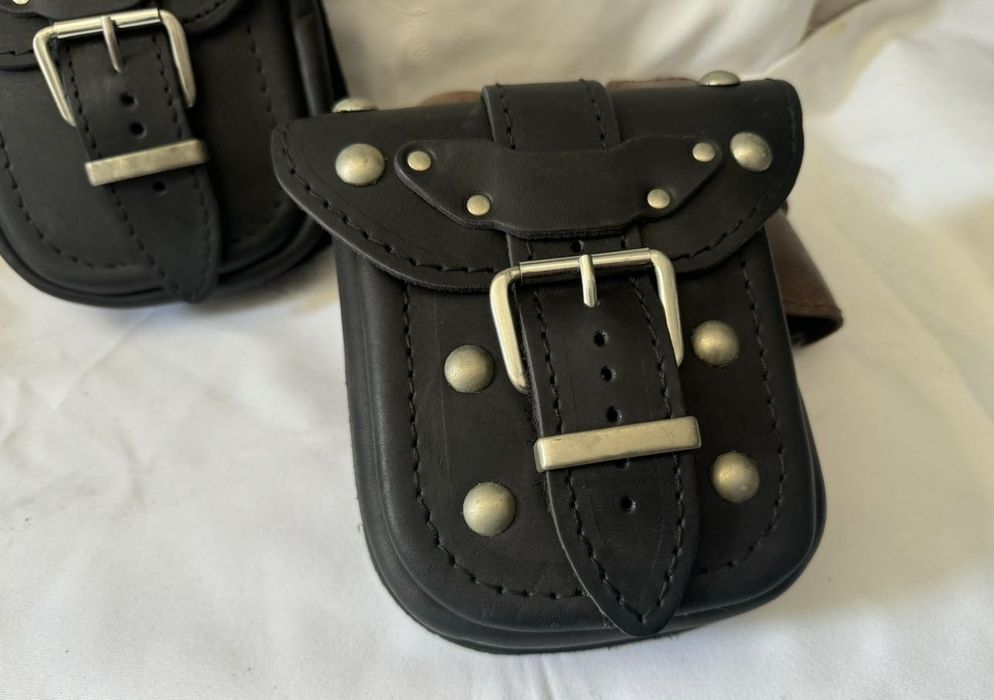 НОВИ допълнителни чанти от естествена кожа за куфар за мотор / чопър