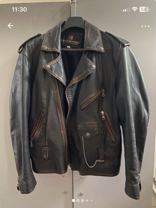Geaca piele  rocker/ biker,vintage/distressed