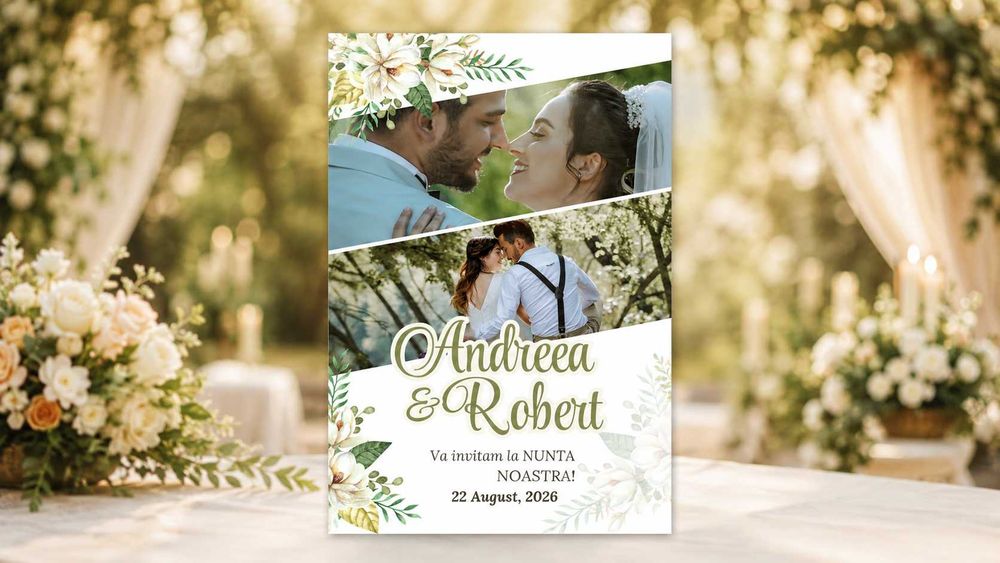 Invitații digitale de nuntă și botez personalizate