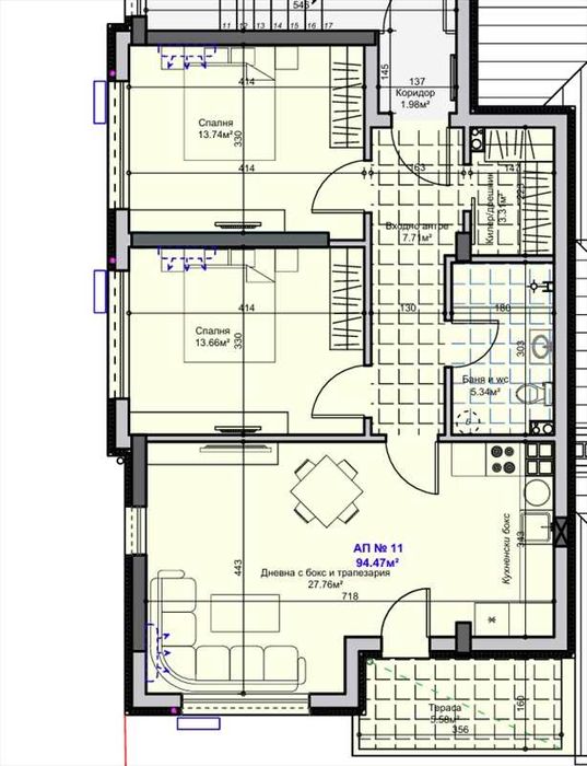 Продава се Тристаен апартамент в Стара Загора, Център - 118 кв.м за 704 €/кв.м - Снимка #2