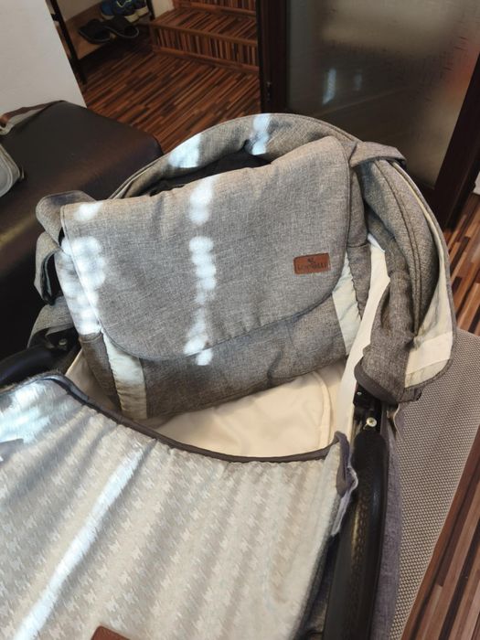 Комбинирана количка 3в1 LORELLI Premium POLAND MIA AIR LIGHT&DARK GREY