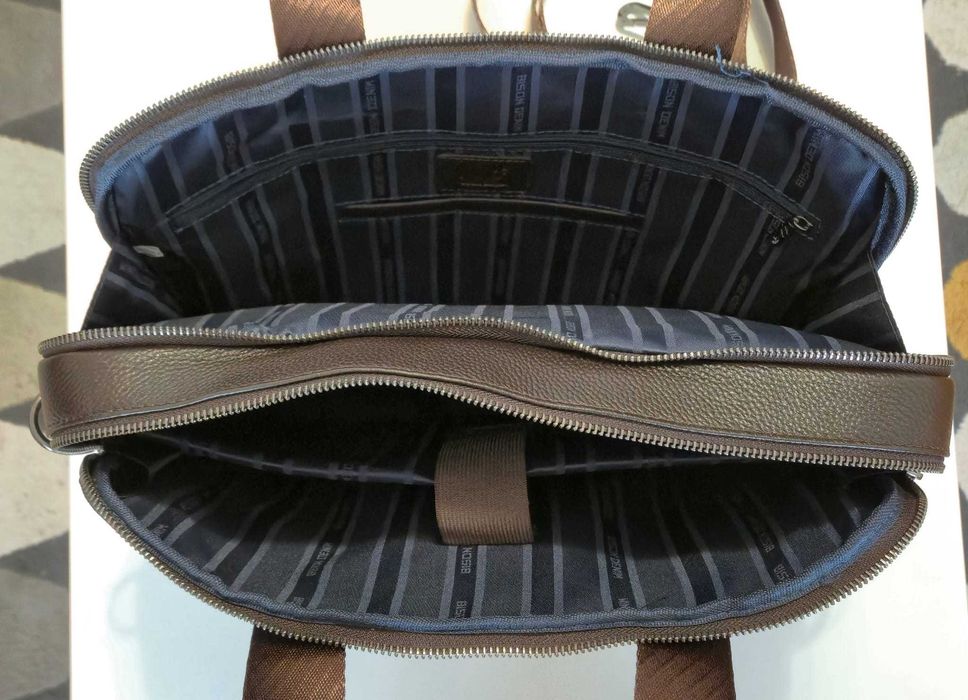 Geanta barbateasca / servieta piele naturala Bison Denim