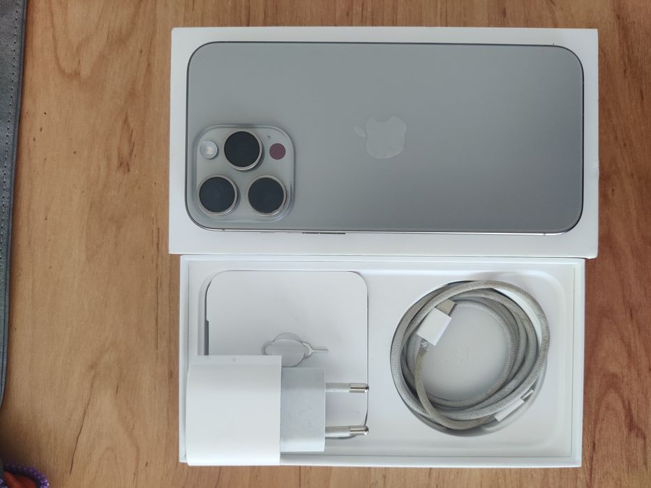 Iphone 15 pro max, 256 GB, Natural Titanium, stare Excelenta